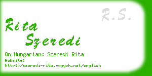 rita szeredi business card